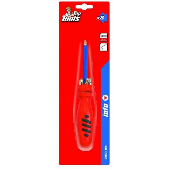 Отвёртки TopTools Телеск. отвёртка 8 насадок (магнит) 39D182