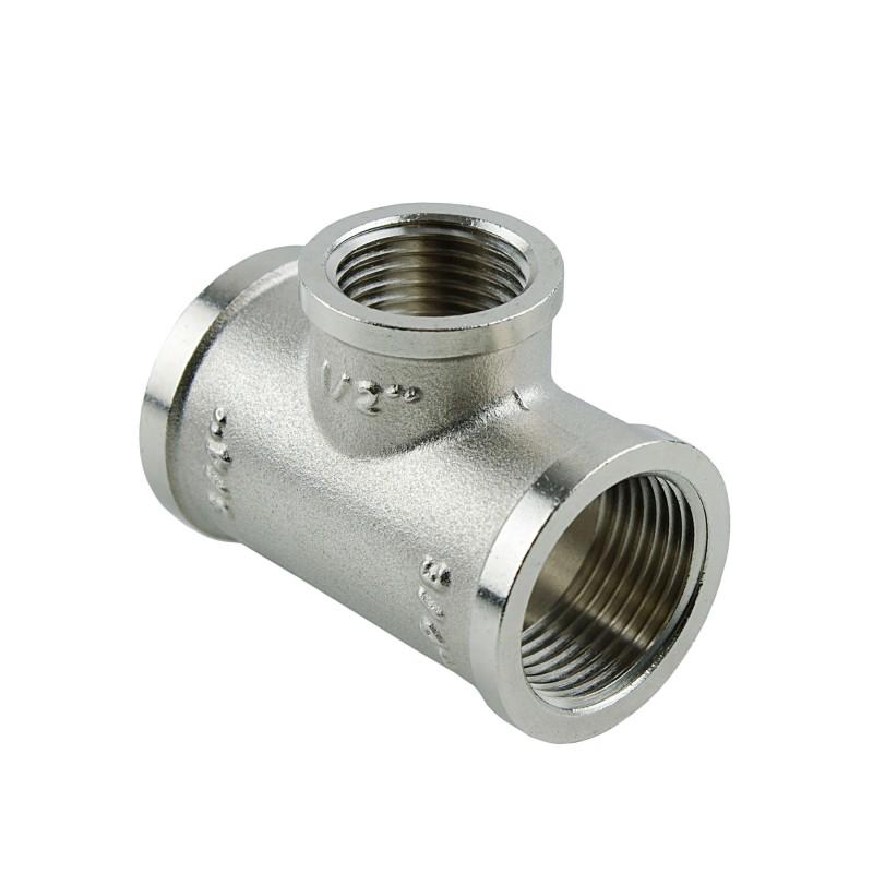 Фитинги резьбовые никелированные Nickel Raftec Тройник 20х15х20 (3/4-1/2-3/4) ВВВ никель TVVV020102