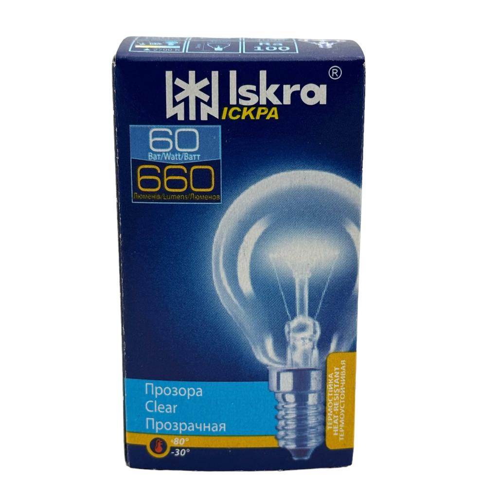 Лампы накаливания ИСКРА шар 60W E14 прозр.
