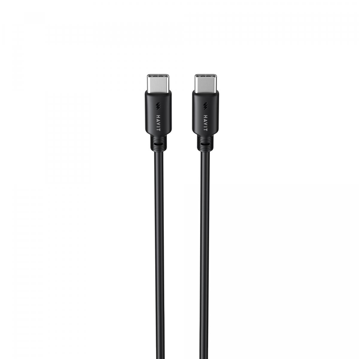 Кабелі та адаптери HAVIT HV-CB303C Кабель Type-C - Type-C PD60W 3A 1м Black 28575