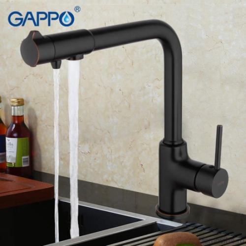 Смесители для кухни GAPPO G4390-10 Смеситель для кухни  под фильтр (черный)