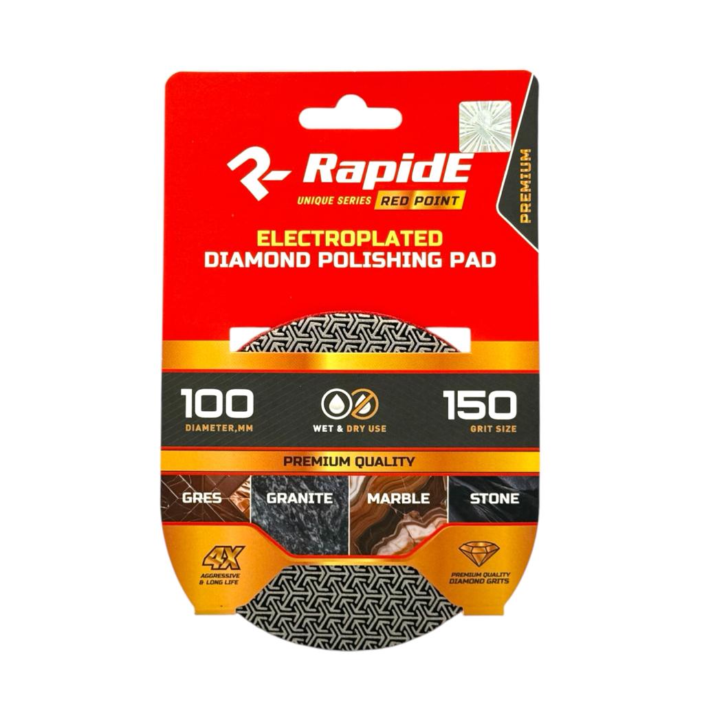 Круги шлифовальные для плитки RAPIDE Red Point Круг шліфувальний для плитки гальванічний (черепашка) Ø100мм. P150