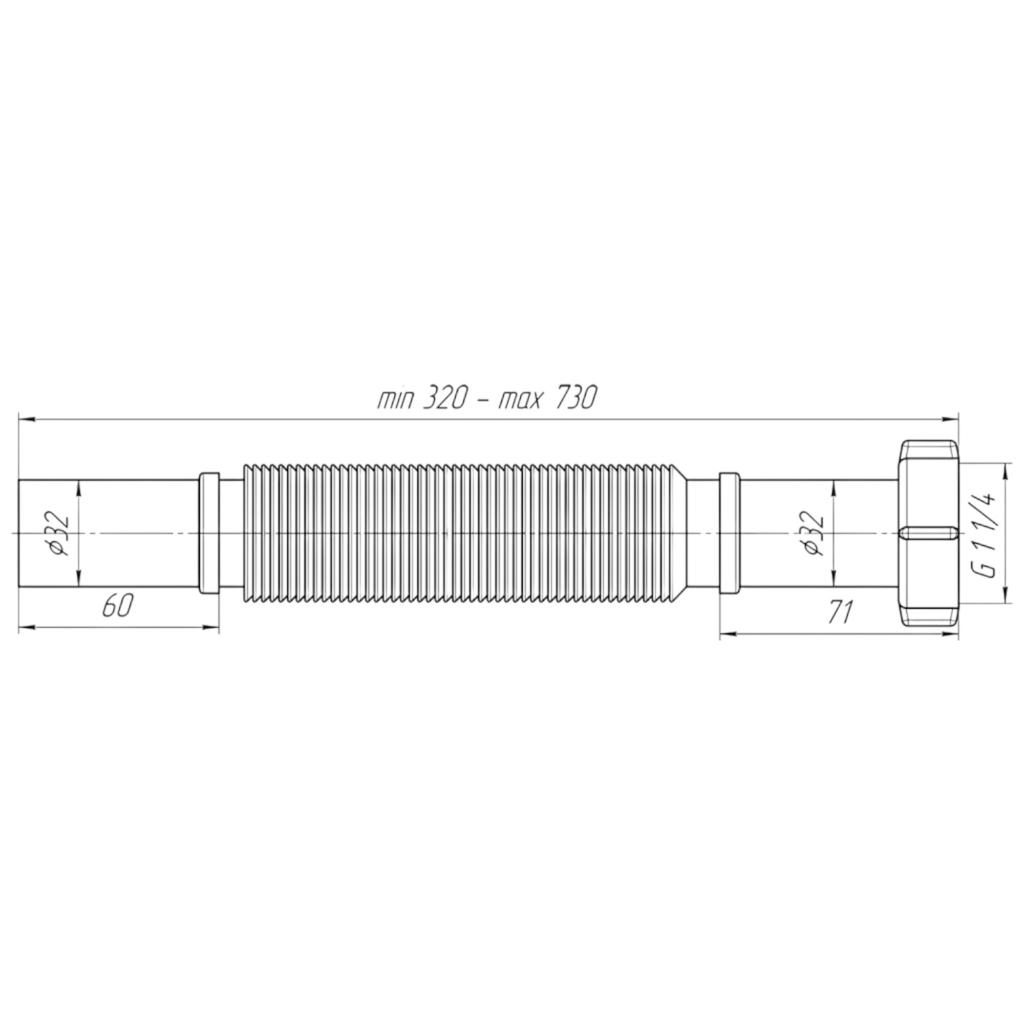 Гнучка труба Ani Plast K203EU Гнучка труба 1 1/4*32 (320-730мм.)