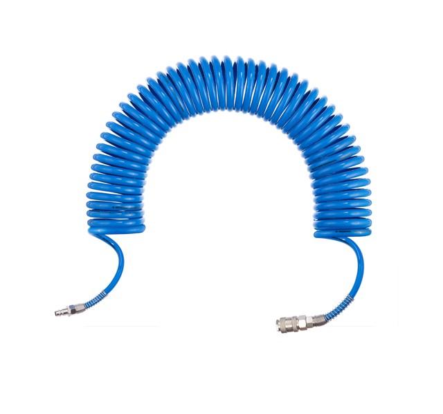 Шланги воздушные INTERTOOL Шланг спиральный полиуретановый 8*12 мм, 20м с быстроразъемными соединениями PT-1718