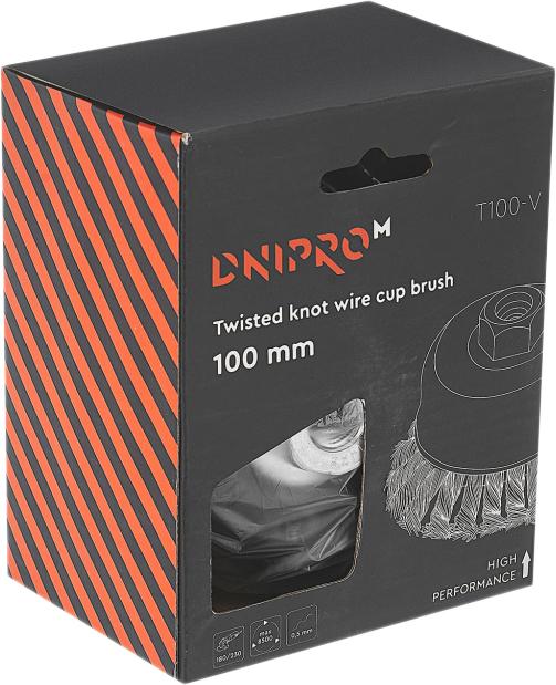 Щетки на УШМ Dnipro-M Щётка торцевая 100мм. T100-V