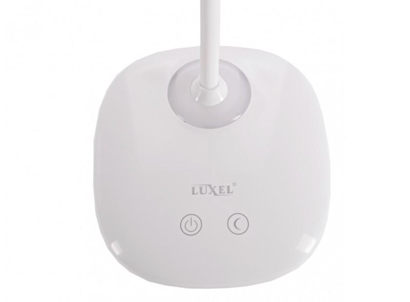 Настільні LED-лампи LUXEL Настільна LED-лампа акум. 6W 4000K 390Lm 1200 мАг. з нічником + USB  (БІЛА) TL-04W