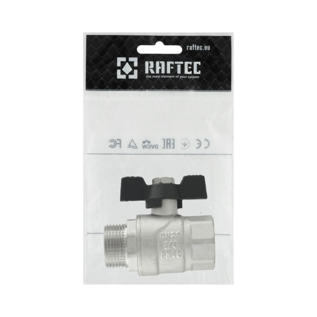 Крани серії Black Raftec BLACK Кран кульовий DN20 (3/4) В/З чорний метелик DRB21