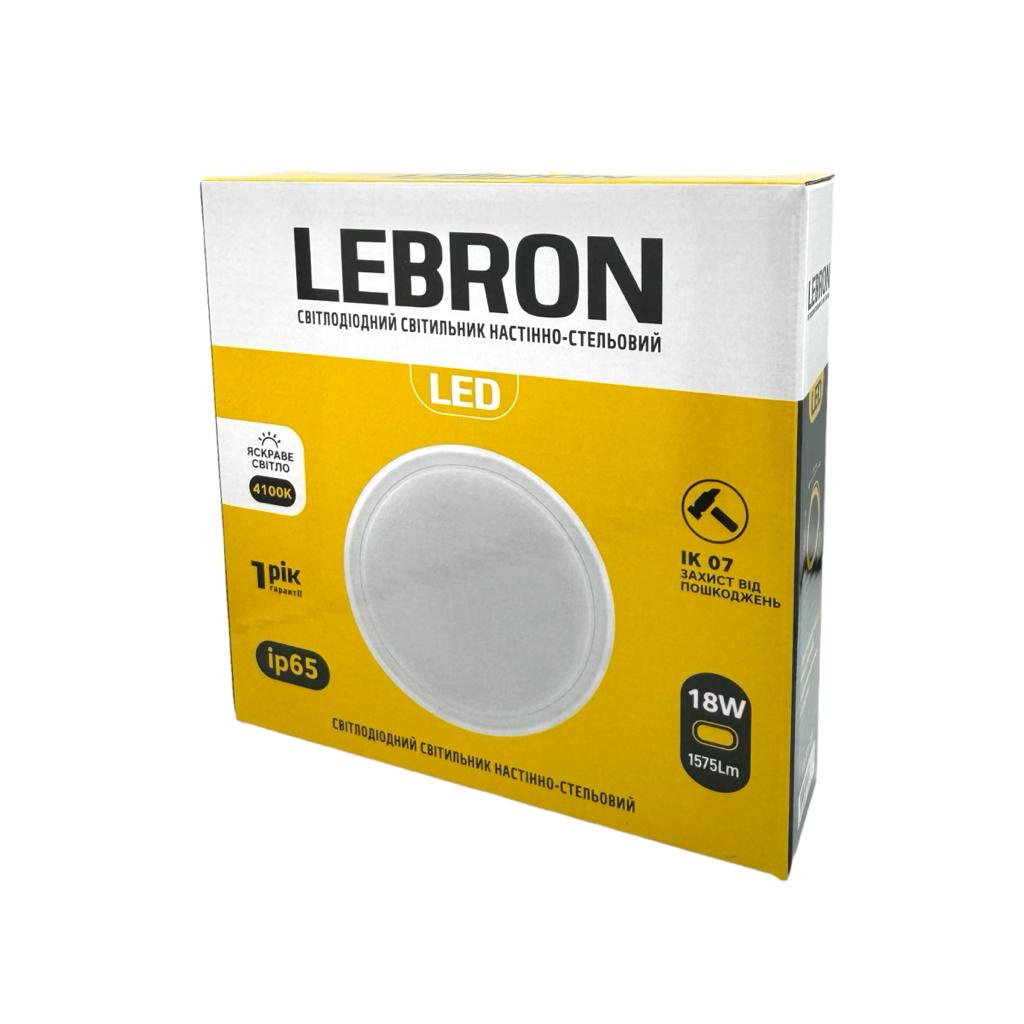 LED-Светильники (накладные) LEBRON LED-Світильник накладний (круг) 18W 4100K 1575Lm IP65 L-WLR 15-35-29-1