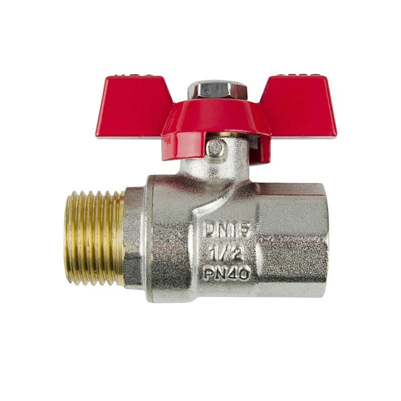Краны серии Red Raftec RED Кран шаровый DN15 (1/2) нв красная бабочка CBB-011