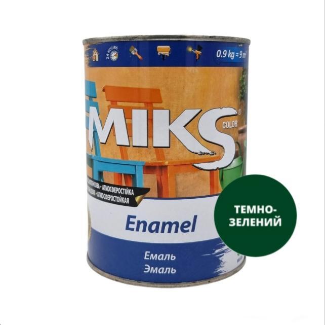 Эмаль ПФ-115 MIKS Эмаль алкидная ПФ-115 0,9 кг. (ТЁМНО-ЗЕЛЁНЫЙ)