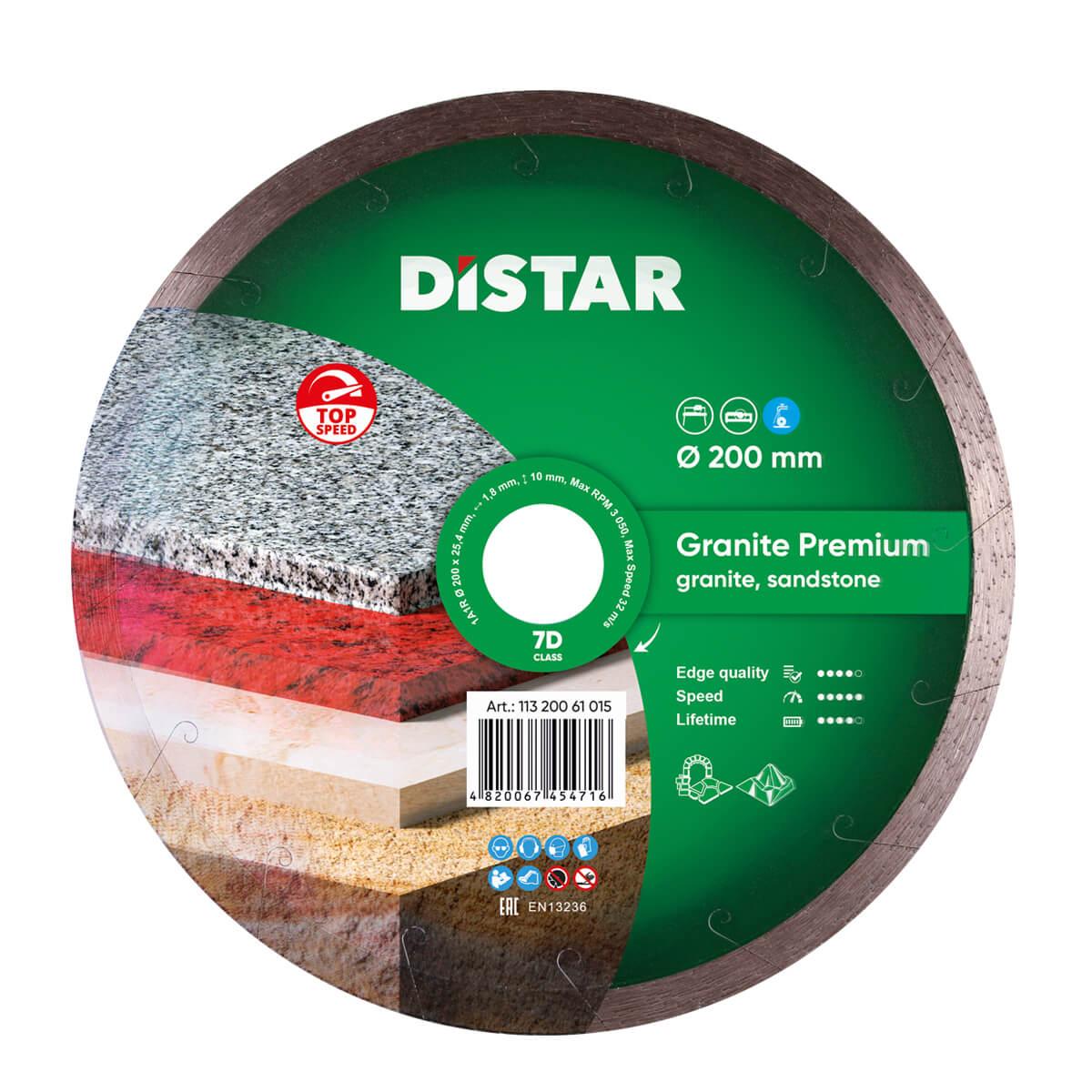 Диски алмазні DISTAR 1A1R GRANITE PREMIUM Диск алмазний 200x1,8x10x25,4мм. 11320061015