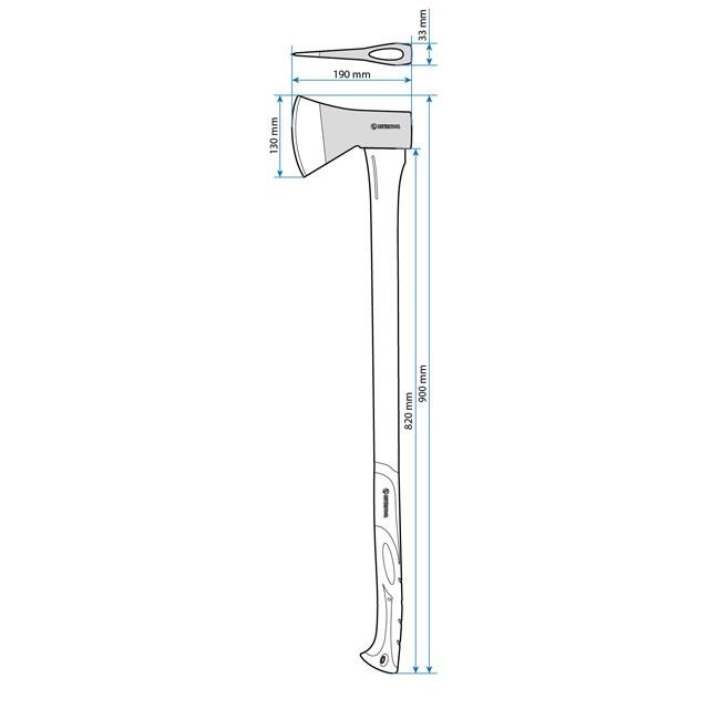 Сокири, колуни INTERTOOL Сокира 1250г., ручка з фібергласу HT-0264
