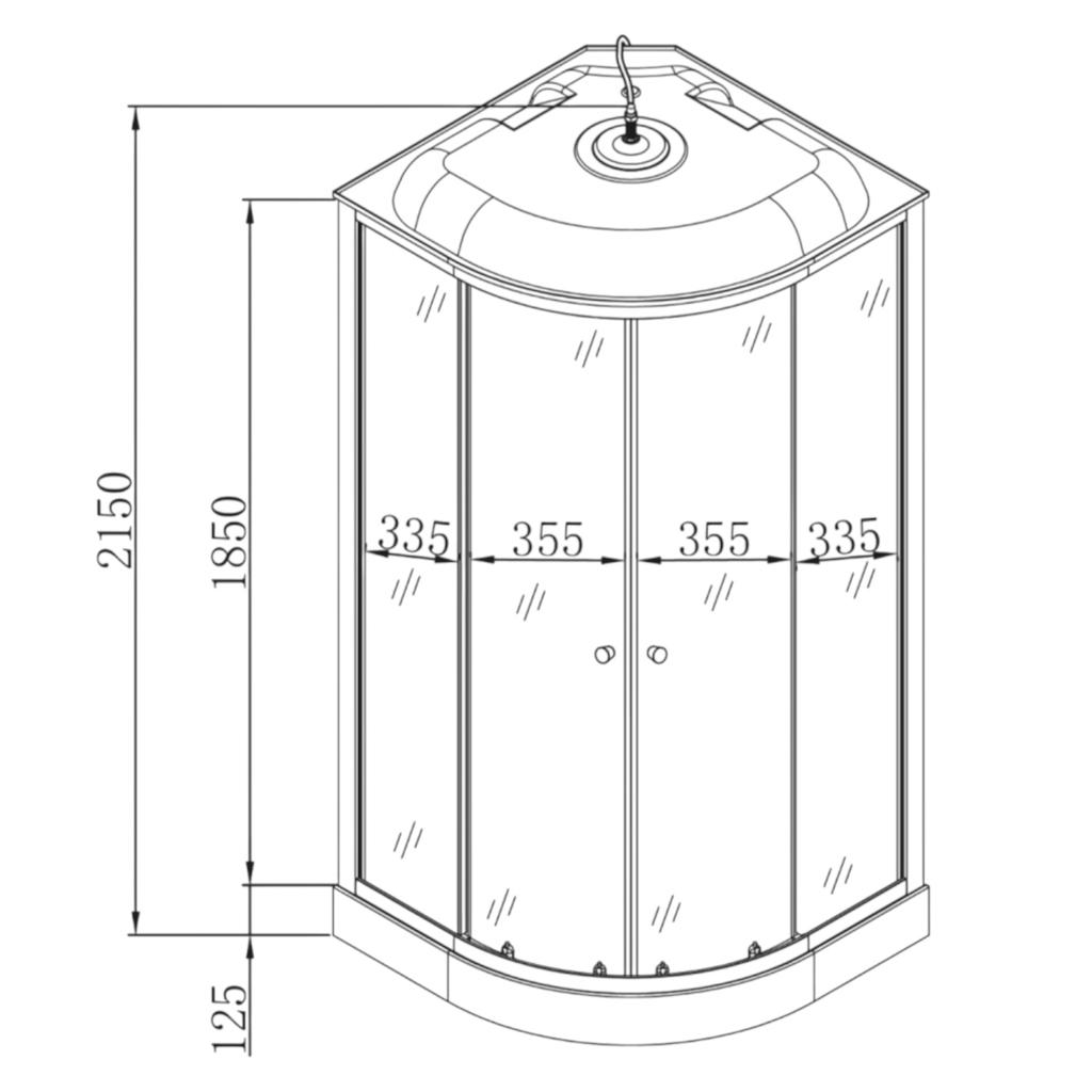 Душові бокси MIXXUS STRONG SB02-90x90x215-FB SATIN Душовий бокс 90*90мм. (низький піддон) (MI6886)