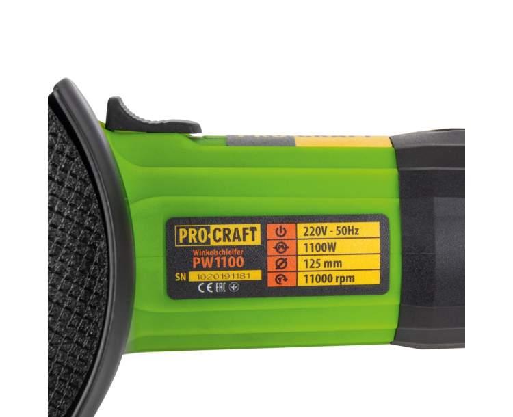 УШМ (электрические) PROCRAFT УШМ 125мм. 1100W PW-1100