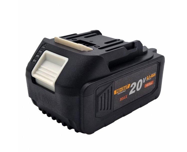 Аккум. батареї і ЗП PROCRAFT Акумуляторна батарея 20В, 4Аh Battery20/4