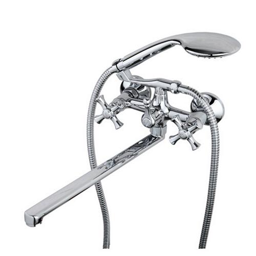 Смесители для ванной GAPPO G2242 (POLLMN) ванна двухвен. дл. плос. гусак лат. корпус гайка Ø35