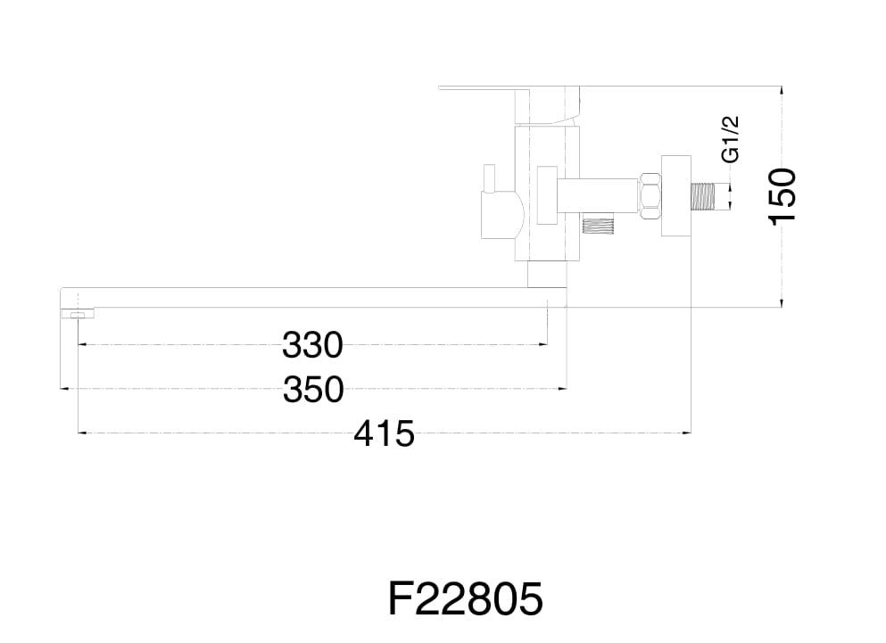 Смесители для ванной Frap F22805 Смеситель для ванны (нерж.)