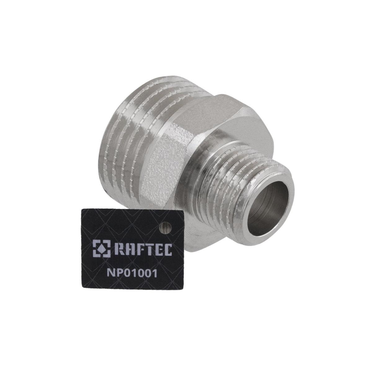 Фітінги різьбові нікельовані Nickel Raftec Ніпель-перехідник 15х8 (1/2- 1/4) никель NP01001