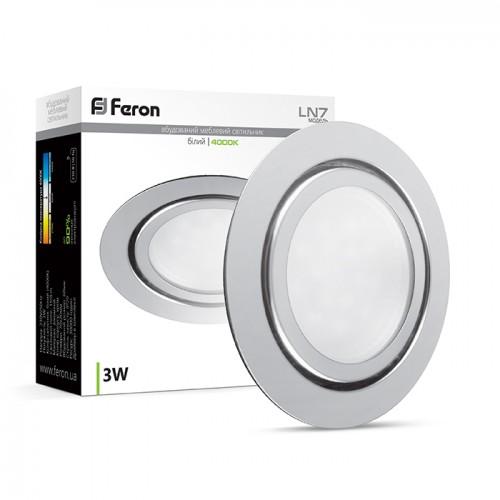 LED-Светильники (встраеваемые) Feron LED-Светильник (мебельный) хром 3W 4000K LN7