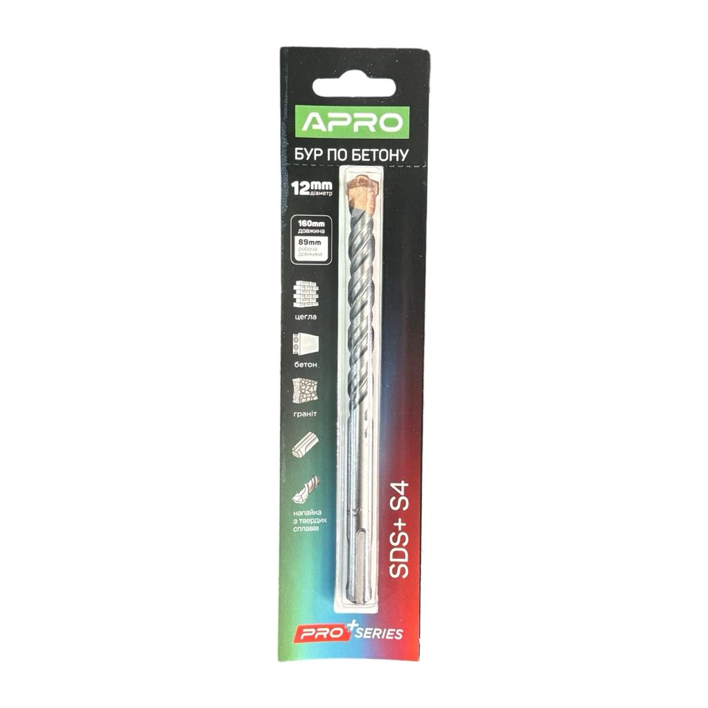 Бури APRO PRO SERIES Бур по бетону SDS PLUS HQ S4 Ø12x160мм 815176