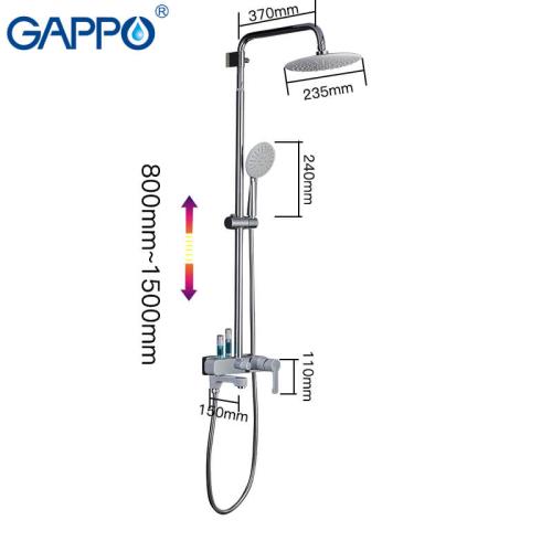 Смесители для душа GAPPO G2402-8 (TOMAHAWK) душ. система лат.корпус 3х функ. Ø35 (белый.хром)