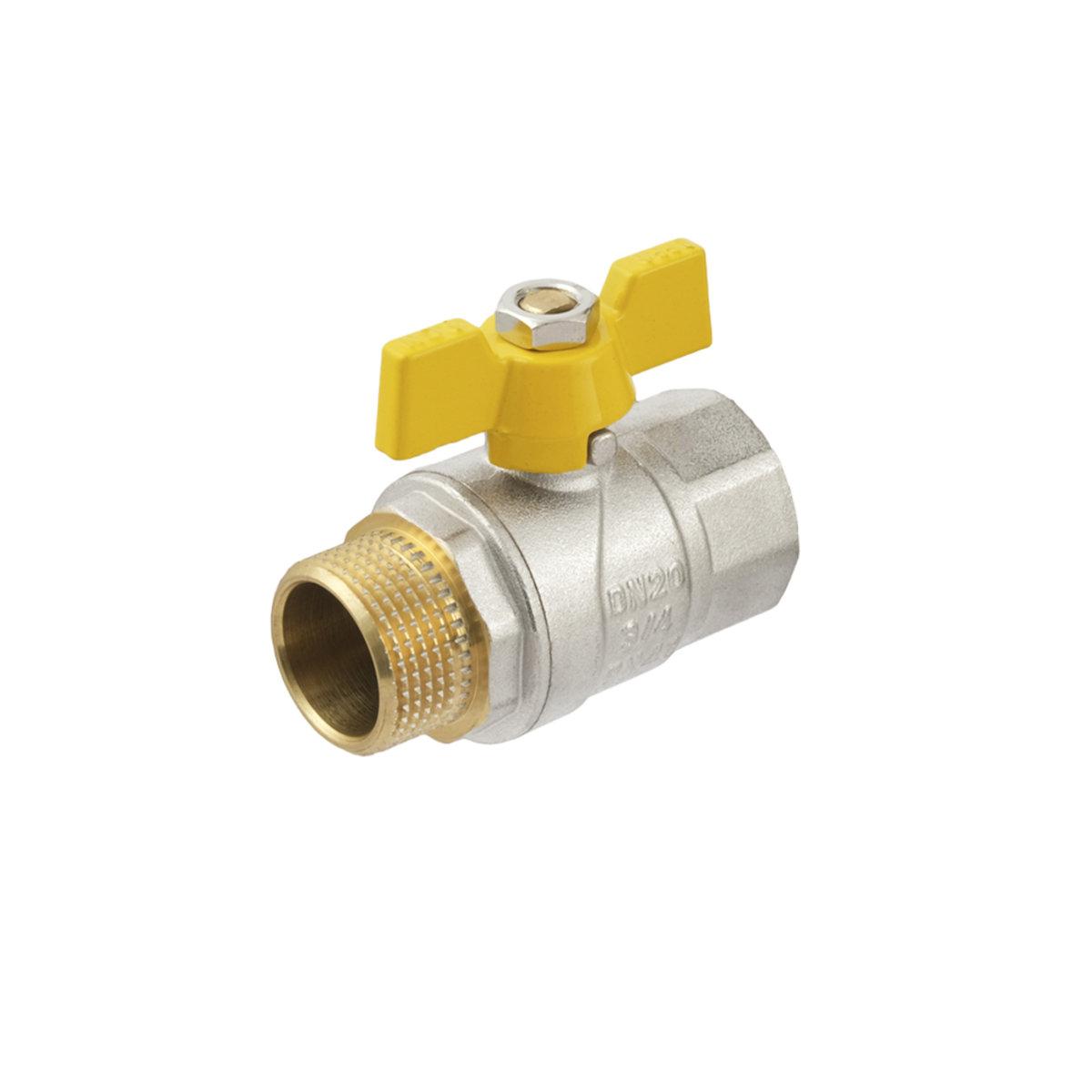 Краны серии Yellow Raftec YELLOW Кран шаровой DN20 (3/4) В/С желтая бабочка GRB21