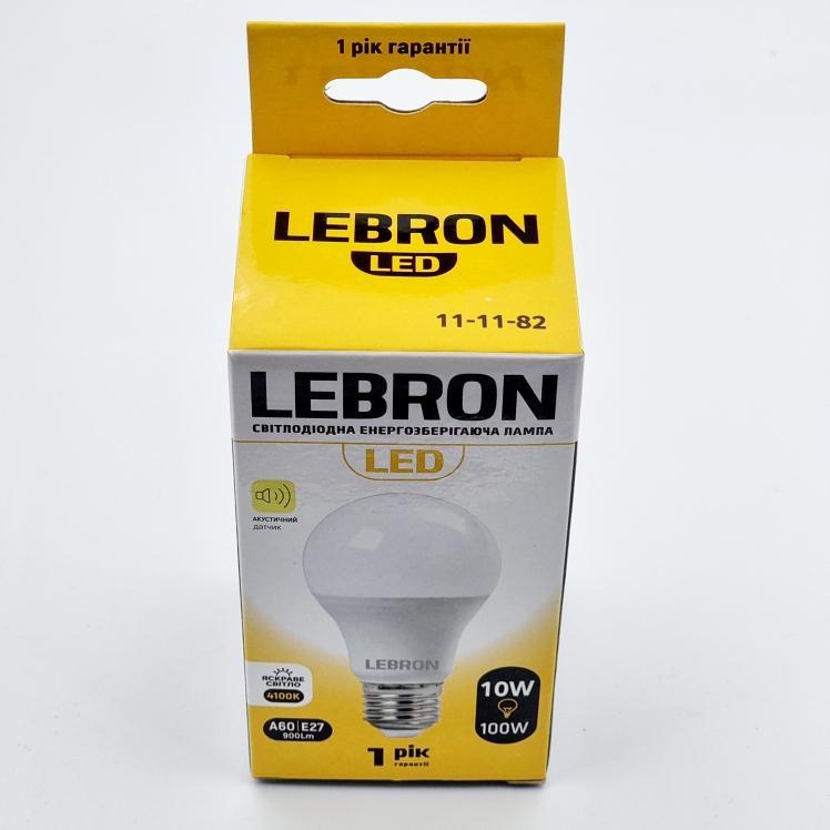 LED-Лампи LEBRON LED-Лампа 10W 4100K E27 (акустичний датчик) 11-11-82