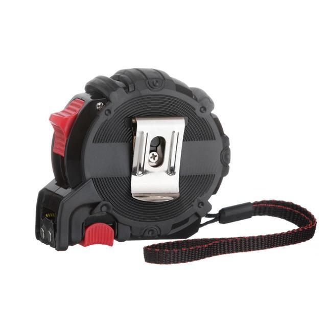 Рулетки INTERTOOL STORM Рулетка с металлическим полотном покрытым нейлоном и магнитами на зацепе 5м*25мм MT-0826