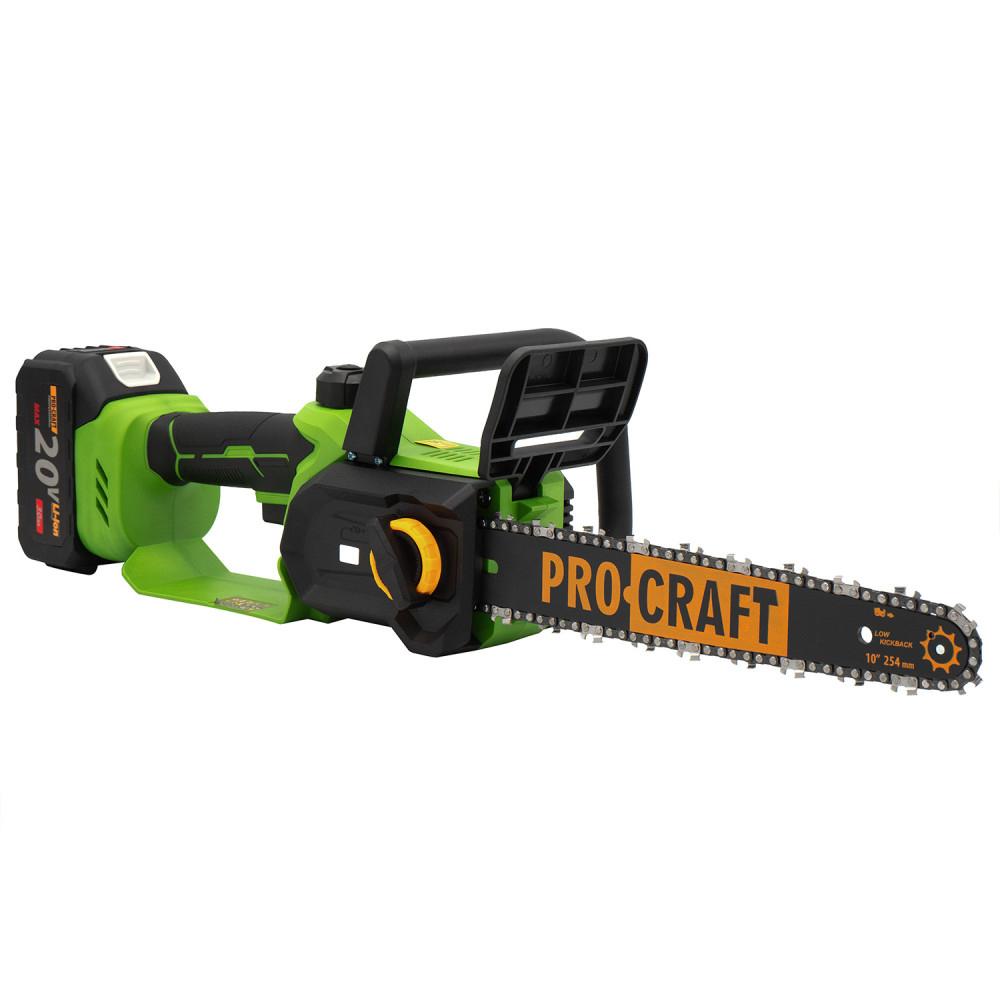 Пилки ланцюгові акумуляторні PROCRAFT Пила акумулятор. безщіткова з АКБ 1*3Ah та ЗП, 2 ланцюги 2 шини) PKA34
