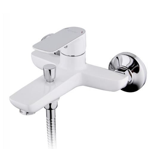 Смесители для ванной GAPPO G3048 (NOAR) ванна однорыч. корот. лит. гусак лат. корпус Ø35 (бел.хром)