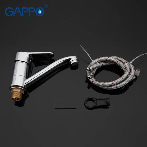 Смесители для умывальника GAPPO G4536 (VANTTO) кухня\умавальник однорыч. корот. гусак лат. корпус гайка Ø35