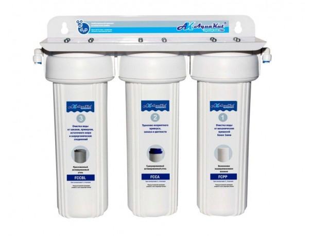 Системы очистки воды  Aquakut Фильтр под мойку трехступенчатый FPR-3