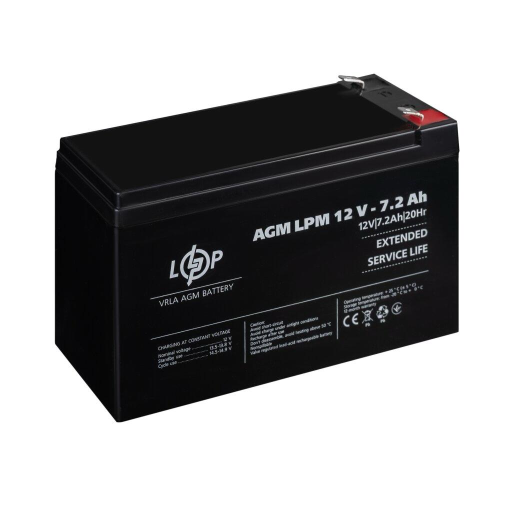 Акумулятори свинцево-кислотні (AGM) LogicPower Акумулятор свинцево-кислотний AGM LPM 12V/7,2Ah 3863