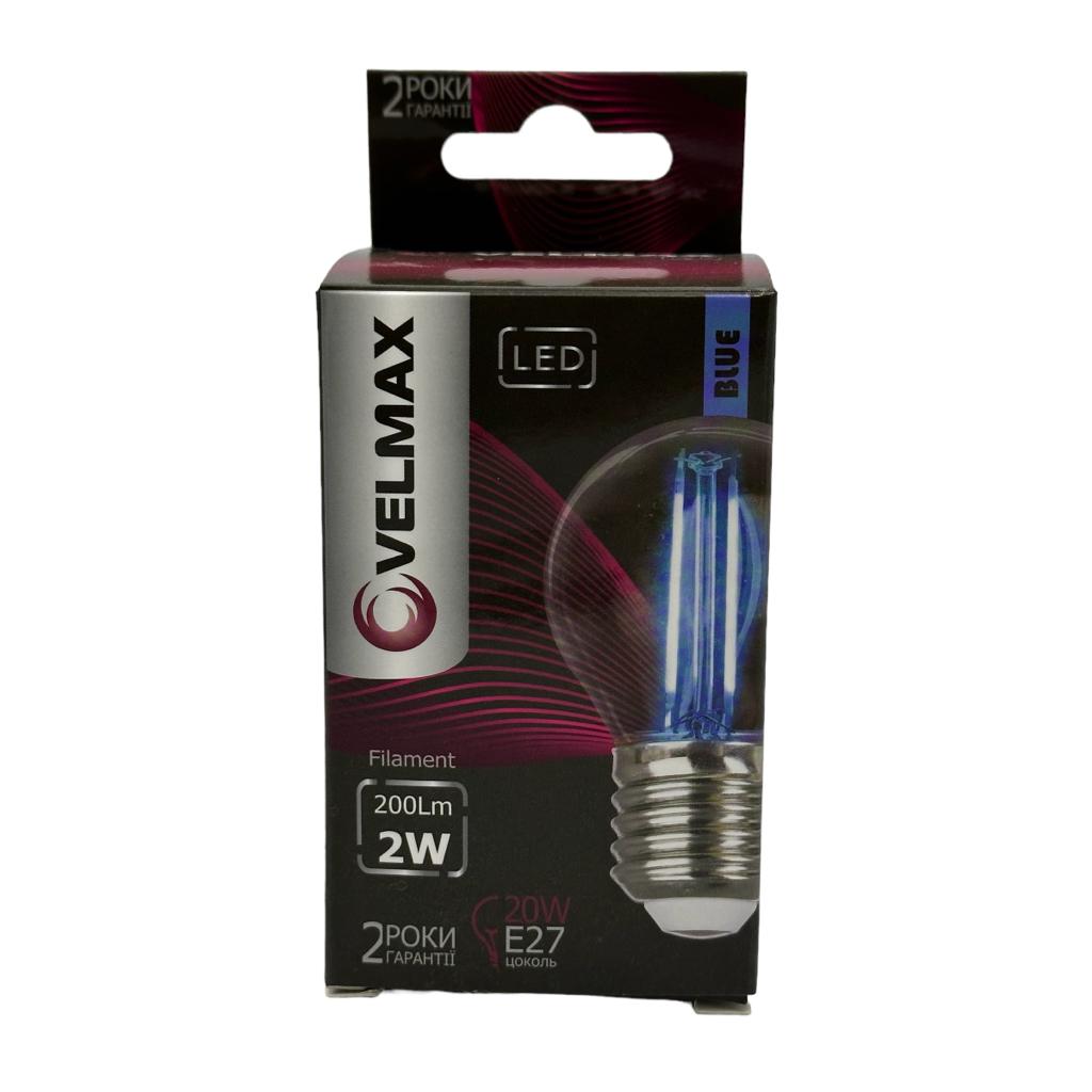 LED-Лампы VELMAX LED-Лампа FILAMENT шар 2w E27 (синяя) 21-41-34