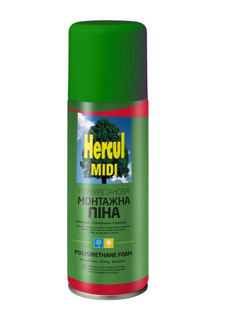 Піна монтажна HERCUL MIDI Піна монтажна всесезонна 500г.