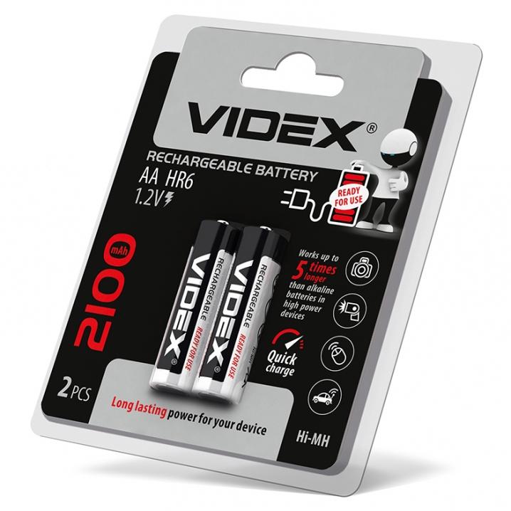 Батарейки акумуляторні VIDEX Акумулятор AA 1,2V 2100mA HR-6