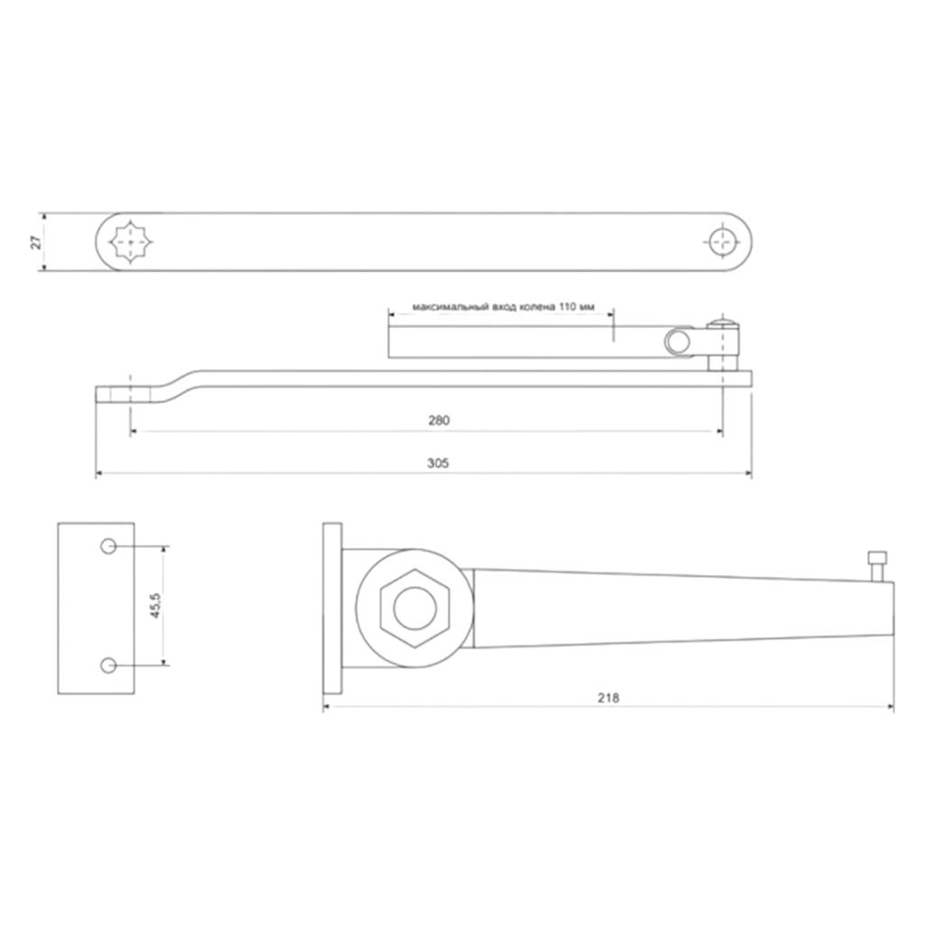 Доводчики дверей APECS DC-20.6/1400/160-A3-BR (UA) Доводчик дверей 160кг. (коричневий)