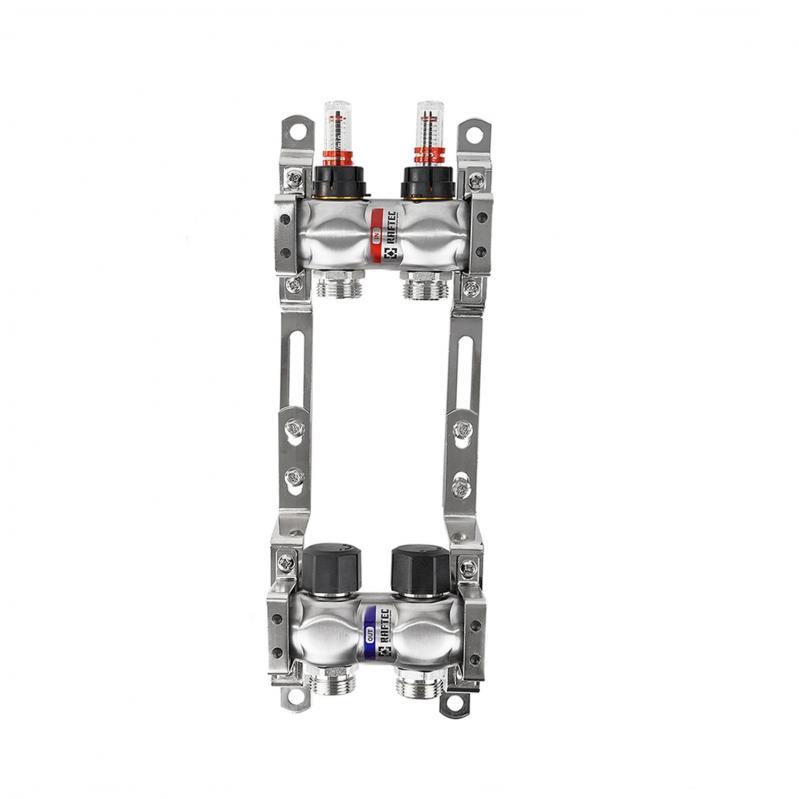 Коллекторы из нержавеющей стали INOX Raftec Коллектор с расходомерами без евроконусов 1х 2 выхода RC03-02