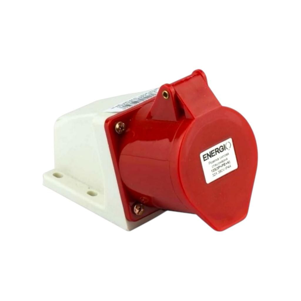 Розьёмы силовые ENERGIO Розетка силова стаціонарна 380V 32A IP44 125(3P+PE+N) IC-125