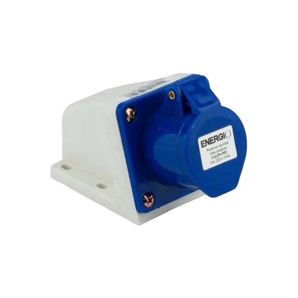 Роз'єми силові ENERGIO Розетка силова стаціонарна 220V 16A IP44 113(2P+PE) IC-113