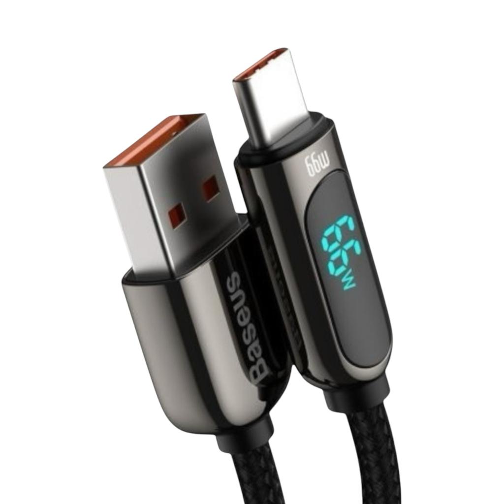 Кабелі та адаптери Baseus Кабель Display Series Fast Charging Data Cable USB to Type-C 66W 1,0m. Black CASX020001