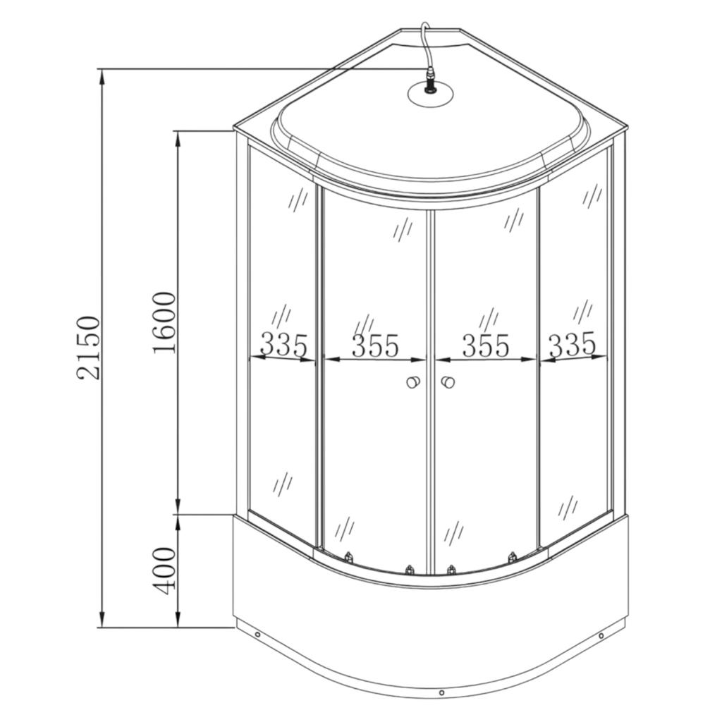 Душові бокси MIXXUS STRONG SB01-90x90x215-FB SATIN Душовий бокс 90*90мм. (високий піддон) (MI6884)