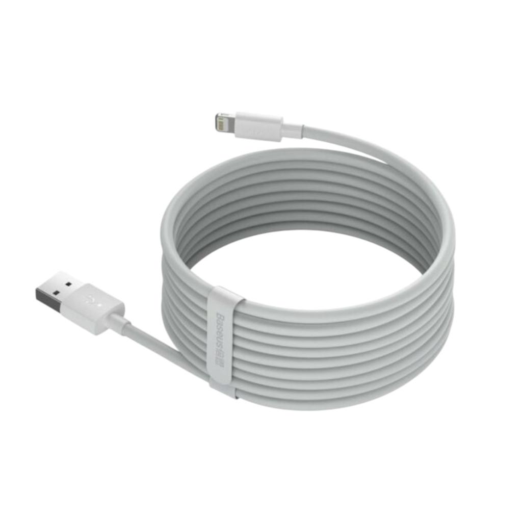 Кабелі та адаптери Baseus Кабель Simple Wisdom Data Cable Kit USB to iP 2.4A 1.5m. White TZCALZJ-02