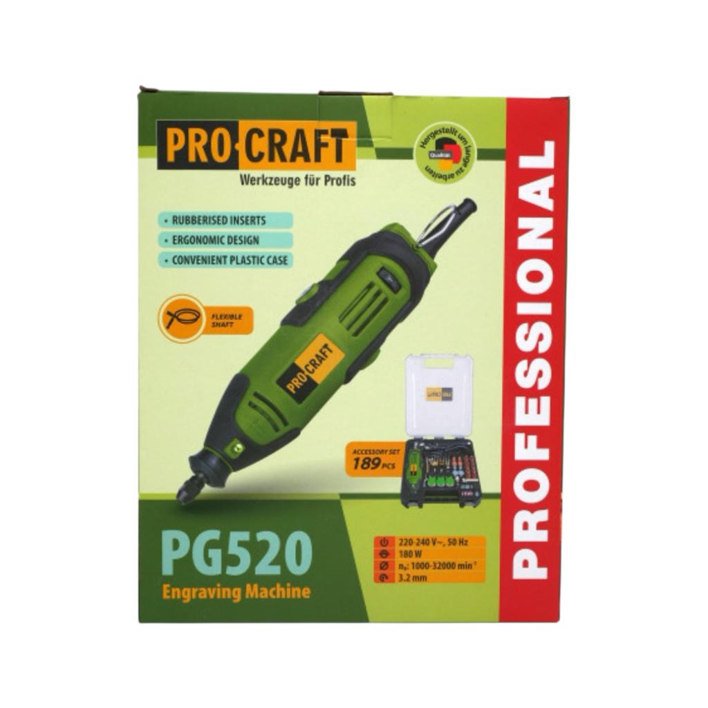Дрилі-гравери PROCRAFT Гравер електричний 180W 1000-32000 об/хв., 76 насадок PG520
