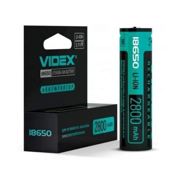 Батарейки аккумуляторные VIDEX Аккумулятор 18650 3,7V 2800mA (ЗАЩИТА)
