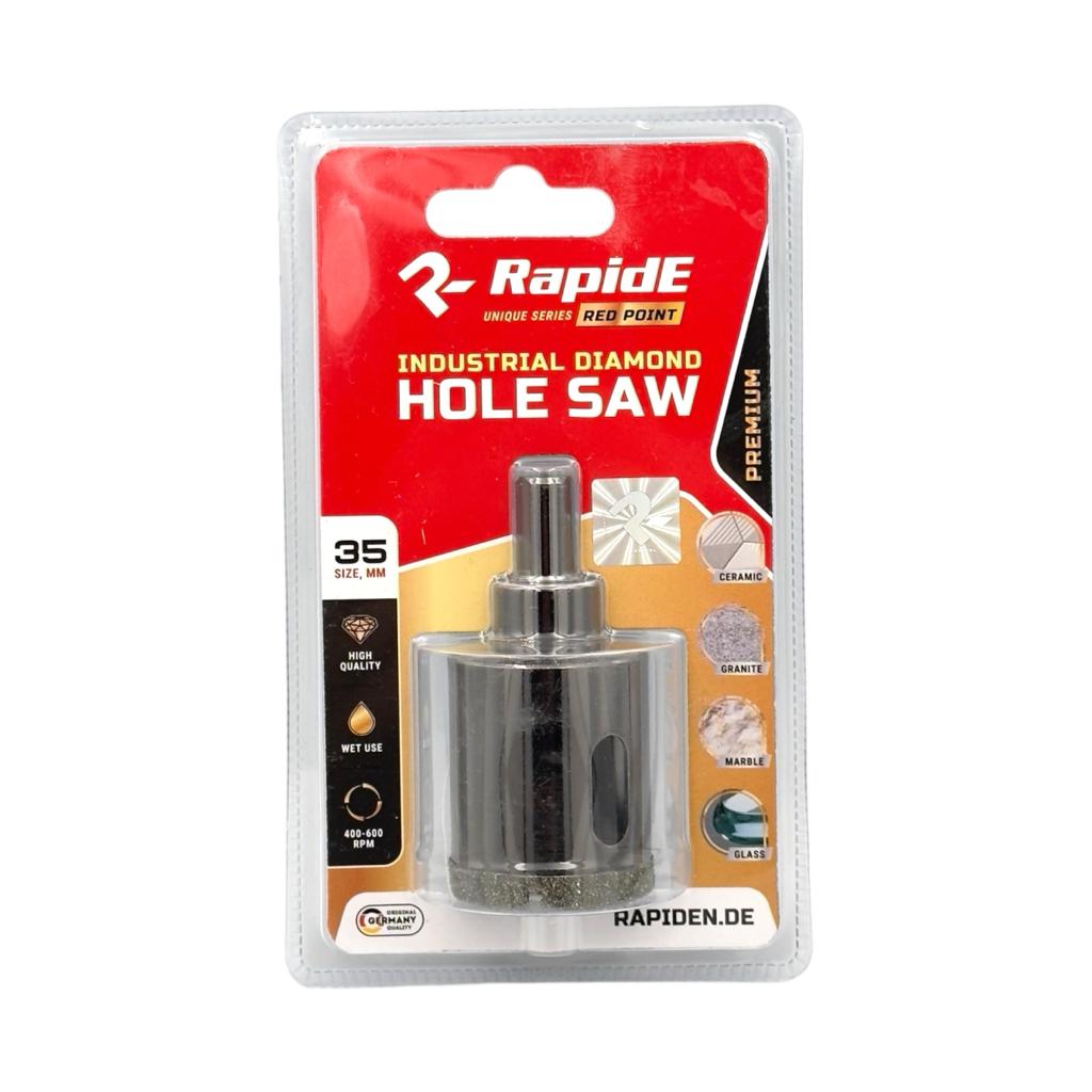 Коронки алмазні для дриля RAPIDE Red Point Коронка алмазна по керамограніту з направляючой (35мм.)