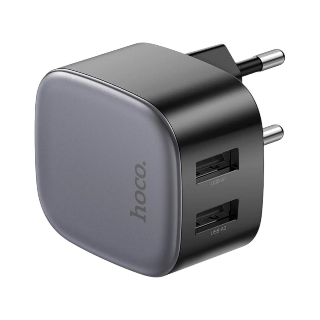 Зарядні пристрої для телефонів Hoco Зарядний пристрій CS31A 2*USB Wing dual port fast charger 2.1A  Black