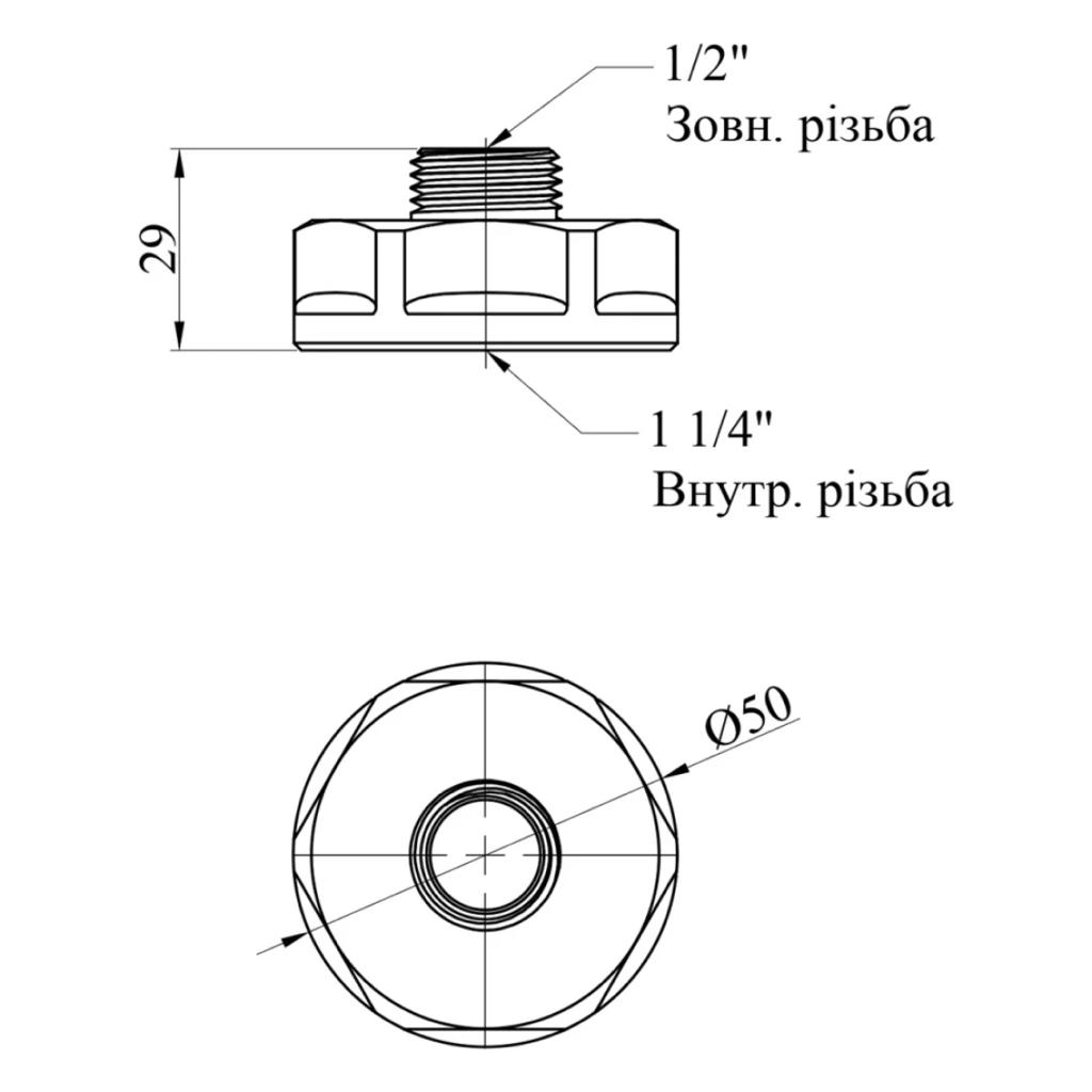Різьбові фітінги латунні LEXLINE Перехідник 32(В)х20(З) (1 1/4В-3/4З) УК0607-В