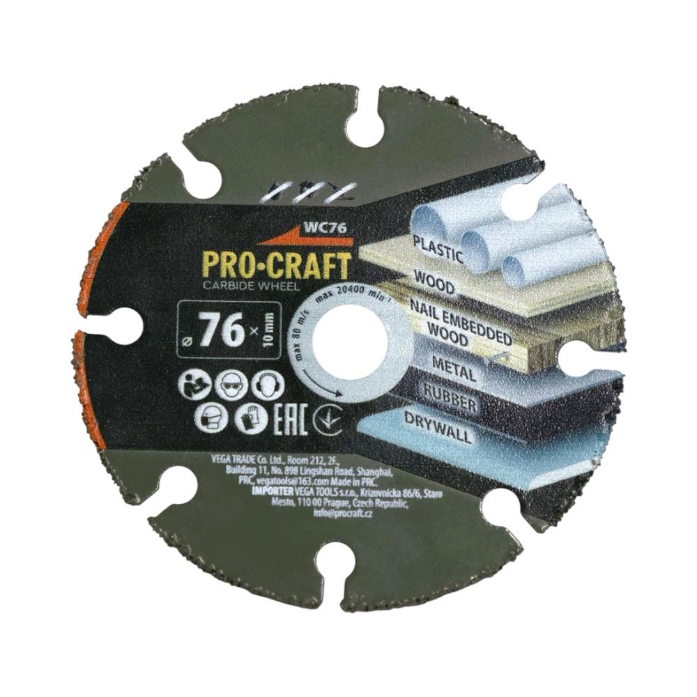 Диски отрезные по металлу PROCRAFT Диск відрізний універсальний 75*1,6*10мм. (до PGA12) WC76