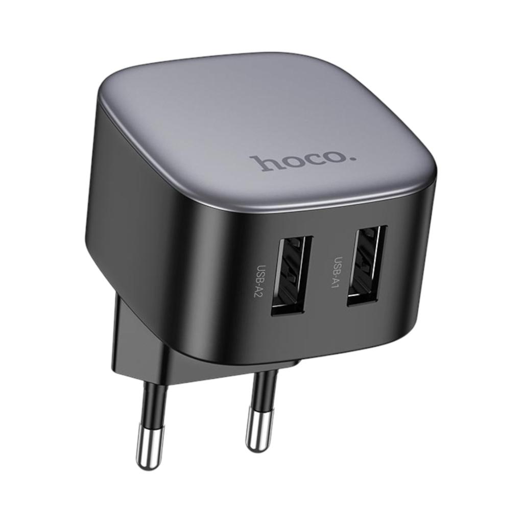 Зарядні пристрої для телефонів Hoco Зарядний пристрій CS31A 2*USB Wing dual port fast charger 2.1A  Black